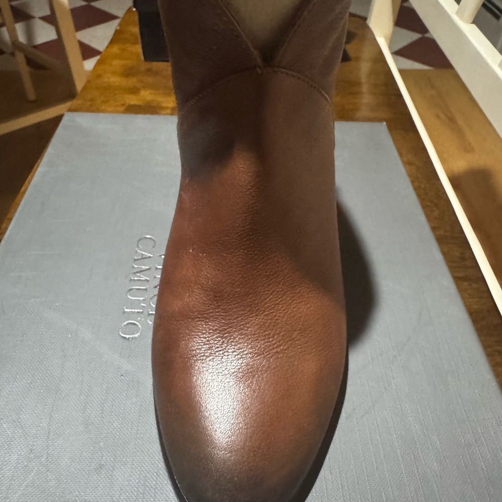 Vince Camuto Cognac Leather Booties
